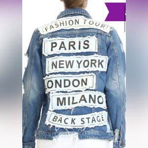 American bazi blue denim women jacket